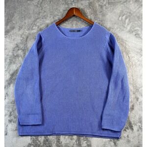 Gudrun Sjoden Shaker Sweater Womens XL Purple Chunky Knit Oversized